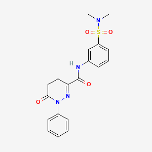 molecular formula C19H20N4O4S B12209193 N-[3-(dimethylsulfamoyl)phenyl]-6-oxo-1-phenyl-1,4,5,6-tetrahydropyridazine-3-carboxamide 