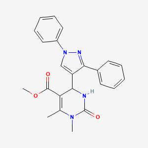 molecular formula C23H22N4O3 B12209425 methyl 4-(1,3-diphenyl-1H-pyrazol-4-yl)-1,6-dimethyl-2-oxo-1,2,3,4-tetrahydropyrimidine-5-carboxylate 