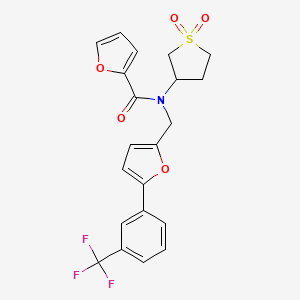 molecular formula C21H18F3NO5S B12209479 N-(1,1-dioxidotetrahydrothiophen-3-yl)-N-({5-[3-(trifluoromethyl)phenyl]furan-2-yl}methyl)furan-2-carboxamide 