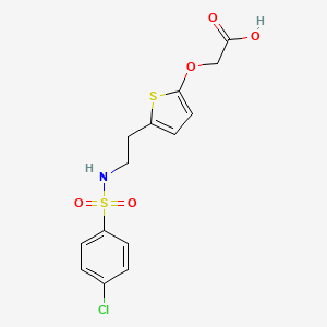 ((5-(2-(((4-Chlorophenyl)sulfonyl)amino)ethyl)-2-thienyl)oxy)acetic acid