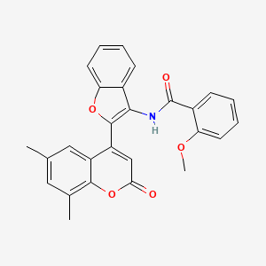 molecular formula C27H21NO5 B12209608 N-[2-(6,8-dimethyl-2-oxo-2H-chromen-4-yl)-1-benzofuran-3-yl]-2-methoxybenzamide 