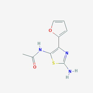 molecular formula C9H9N3O2S B12209628 Acetamide, N-[2-amino-4-(2-furanyl)-5-thiazolyl]- CAS No. 889768-56-3