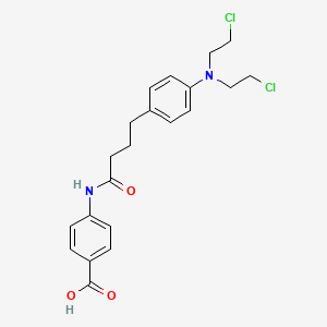 molecular formula C21H24Cl2N2O3 B1220966 N-(p-Di(2-chloroethyl)aminophenylbutyryl)-p-aminobenzoic acid CAS No. 80497-41-2