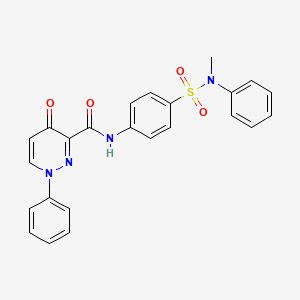 molecular formula C24H20N4O4S B12209712 N-{4-[methyl(phenyl)sulfamoyl]phenyl}-4-oxo-1-phenyl-1,4-dihydropyridazine-3-carboxamide 