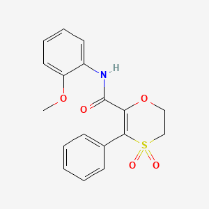 molecular formula C18H17NO5S B12209737 N-(2-methoxyphenyl)-3-phenyl-5,6-dihydro-1,4-oxathiine-2-carboxamide 4,4-dioxide 