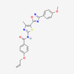 molecular formula C23H20N4O4S B12209768 N-[(2Z)-5-[3-(4-methoxyphenyl)-1,2,4-oxadiazol-5-yl]-4-methyl-1,3-thiazol-2(3H)-ylidene]-4-(prop-2-en-1-yloxy)benzamide 