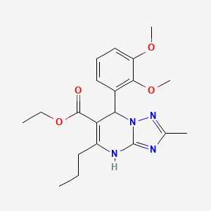 molecular formula C20H26N4O4 B12209778 Ethyl 7-(2,3-dimethoxyphenyl)-2-methyl-5-propyl-3,7-dihydro[1,2,4]triazolo[1,5-a]pyrimidine-6-carboxylate 