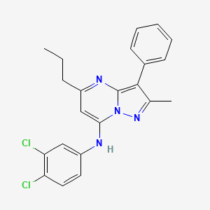 molecular formula C22H20Cl2N4 B12209783 N-(3,4-dichlorophenyl)-2-methyl-3-phenyl-5-propylpyrazolo[1,5-a]pyrimidin-7-amine 