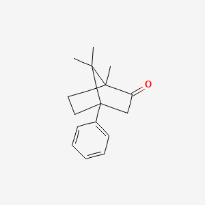 molecular formula C16H20O B12209835 Bicyclo[2.2.1]heptan-2-one, 1,7,7-trimethyl-4-phenyl- CAS No. 88653-51-4
