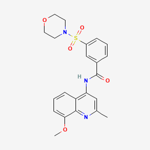 molecular formula C22H23N3O5S B12209874 N-(8-methoxy-2-methylquinolin-4-yl)-3-(morpholin-4-ylsulfonyl)benzamide 