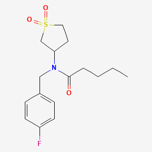 molecular formula C16H22FNO3S B12209876 N-(1,1-dioxidotetrahydrothiophen-3-yl)-N-(4-fluorobenzyl)pentanamide CAS No. 847164-20-9