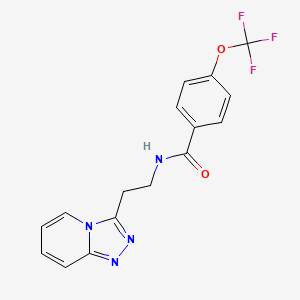 molecular formula C16H13F3N4O2 B12209933 N-[2-([1,2,4]triazolo[4,3-a]pyridin-3-yl)ethyl]-4-(trifluoromethoxy)benzamide 