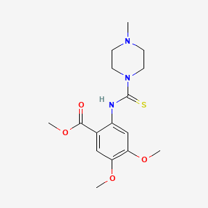 molecular formula C16H23N3O4S B12210015 Methyl 4,5-dimethoxy-2-{[(4-methylpiperazinyl)thioxomethyl]amino}benzoate 