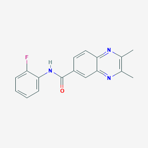 molecular formula C17H14FN3O B12210253 N-(2-fluorophenyl)-2,3-dimethylquinoxaline-6-carboxamide 