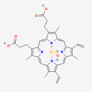 molecular formula C34H34FeN4O5 B1221029 Bohemine 