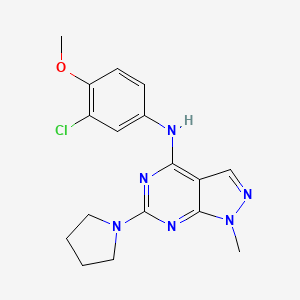 molecular formula C17H19ClN6O B12210295 N-(3-chloro-4-methoxyphenyl)-1-methyl-6-(pyrrolidin-1-yl)-1H-pyrazolo[3,4-d]pyrimidin-4-amine 