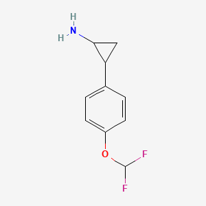 molecular formula C10H11F2NO B12210392 2-[4-(Difluoromethoxy)phenyl]cyclopropan-1-amine 