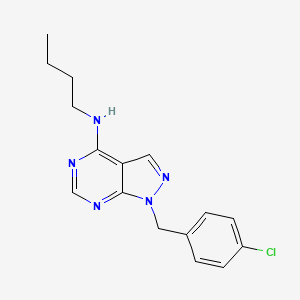 molecular formula C16H18ClN5 B12210467 Butyl{1-[(4-chlorophenyl)methyl]pyrazolo[4,5-e]pyrimidin-4-yl}amine CAS No. 903192-31-4