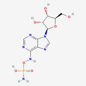 molecular formula C10H15N6O7P B1221048 [[9-[(2R,3R,4S,5R)-3,4-dihydroxy-5-(hydroxymethyl)oxolan-2-yl]purin-6-yl]amino]oxyphosphonamidic acid CAS No. 83305-95-7