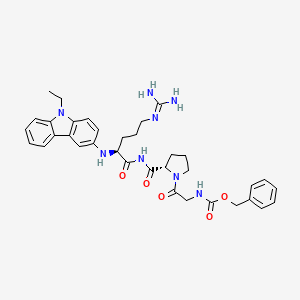 benzyl N-[2-[(2S)-2-[[(2S)-5-(diaminomethylideneamino)-2-[(9-ethylcarbazol-3-yl)amino]pentanoyl]carbamoyl]pyrrolidin-1-yl]-2-oxoethyl]carbamate