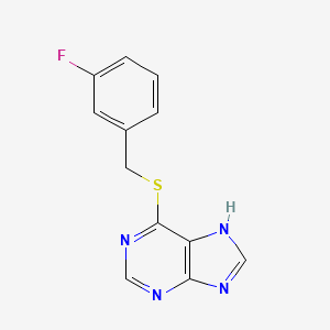 molecular formula C12H9FN4S B12210635 Purine, 6-(m-fluorobenzylthio)- CAS No. 73972-54-0