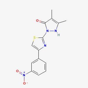 4,5-dimethyl-2-[4-(3-nitrophenyl)-2-thiazolyl]-1H-pyrazol-3-one