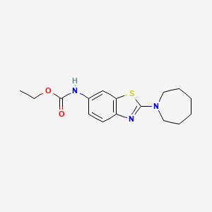 molecular formula C16H21N3O2S B1221070 N-[2-(1-azepanyl)-1,3-benzothiazol-6-yl]carbamic acid ethyl ester 