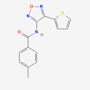 molecular formula C14H11N3O2S B12210715 4-methyl-N-[4-(thiophen-2-yl)-1,2,5-oxadiazol-3-yl]benzamide 