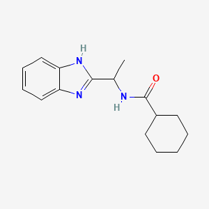 molecular formula C16H21N3O B12210747 N-[1-(1H-1,3-benzodiazol-2-yl)ethyl]cyclohexanecarboxamide 