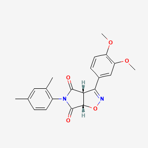(3aR,6aS)-3-(3,4-dimethoxyphenyl)-5-(2,4-dimethylphenyl)-3a,6a-dihydropyrrolo[3,4-d]isoxazole-4,6-dione
