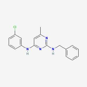 molecular formula C18H17ClN4 B1221082 N4-(3-chlorophenyl)-6-methyl-N2-(phenylmethyl)pyrimidine-2,4-diamine 