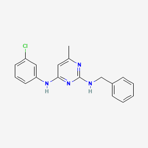 N4-(3-chlorophenyl)-6-methyl-N2-(phenylmethyl)pyrimidine-2,4-diamine