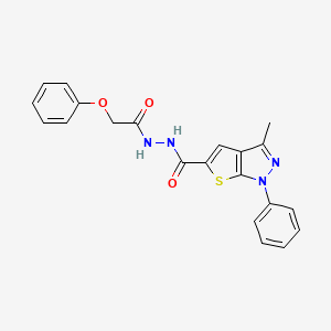3-methyl-N'-(1-oxo-2-phenoxyethyl)-1-phenyl-5-thieno[2,3-c]pyrazolecarbohydrazide