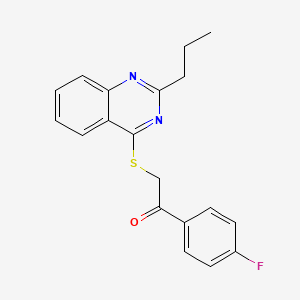 molecular formula C19H17FN2OS B1221091 1-(4-Fluorophenyl)-2-[(2-propyl-4-quinazolinyl)thio]ethanone 