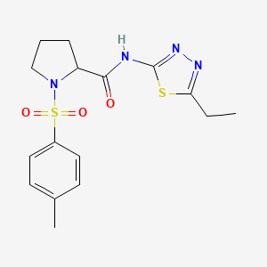 molecular formula C16H20N4O3S2 B12210922 N-(5-ethyl-1,3,4-thiadiazol-2-yl)-1-(4-methylphenyl)sulfonylpyrrolidine-2-carboxamide 