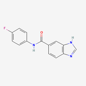 molecular formula C14H10FN3O B1221093 N-(4-fluorophenyl)-3H-benzimidazole-5-carboxamide 