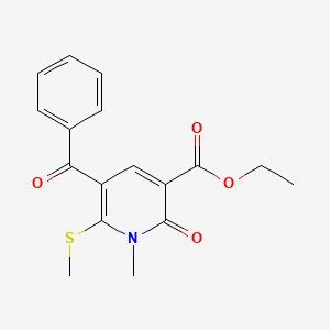 molecular formula C17H17NO4S B12210943 Ethyl 1-methyl-6-(methylsulfanyl)-2-oxo-5-(phenylcarbonyl)-1,2-dihydropyridine-3-carboxylate 