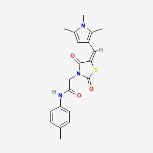 2-[(5E)-2,4-dioxo-5-[(1,2,5-trimethylpyrrol-3-yl)methylidene]-1,3-thiazolidin-3-yl]-N-(4-methylphenyl)acetamide