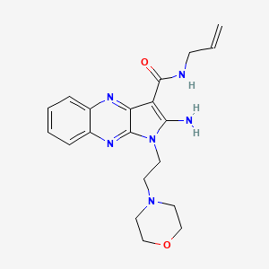 molecular formula C20H24N6O2 B1221098 2-amino-1-[2-(4-morpholinyl)ethyl]-N-prop-2-enyl-3-pyrrolo[3,2-b]quinoxalinecarboxamide 