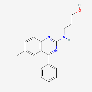 molecular formula C18H19N3O B1221099 3-[(6-Methyl-4-phenyl-2-quinazolinyl)amino]-1-propanol 