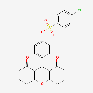 molecular formula C25H21ClO6S B1221101 4-chlorobenzenesulfonic acid [4-(1,8-dioxo-3,4,5,6,7,9-hexahydro-2H-xanthen-9-yl)phenyl] ester 