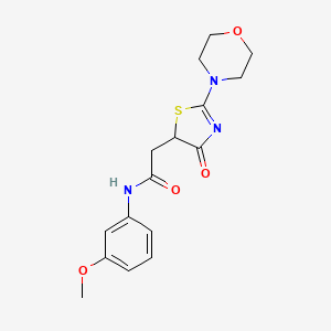molecular formula C16H19N3O4S B12211024 N-(3-methoxyphenyl)-2-[2-(morpholin-4-yl)-4-oxo-4,5-dihydro-1,3-thiazol-5-yl]acetamide 