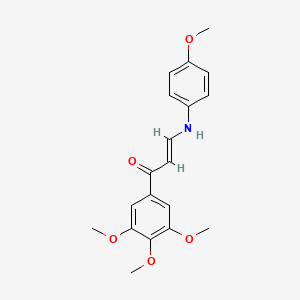 molecular formula C19H21NO5 B1221103 (2E)-3-[(4-methoxyphenyl)amino]-1-(3,4,5-trimethoxyphenyl)prop-2-en-1-one 