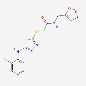 2-[[5-(2-fluoroanilino)-1,3,4-thiadiazol-2-yl]thio]-N-(2-furanylmethyl)acetamide
