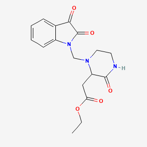 molecular formula C17H19N3O5 B12211092 ethyl {1-[(2,3-dioxo-2,3-dihydro-1H-indol-1-yl)methyl]-3-oxopiperazin-2-yl}acetate 