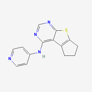 molecular formula C14H12N4S B1221116 N-pyridin-4-yl-7,8-dihydro-6H-cyclopenta[4,5]thieno[1,2-c]pyrimidin-1-amine 