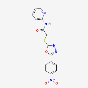 2-[[5-(4-nitrophenyl)-1,3,4-oxadiazol-2-yl]thio]-N-(2-pyridinyl)acetamide