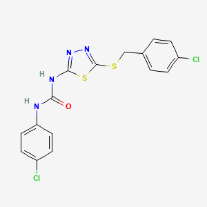 molecular formula C16H12Cl2N4OS2 B1221126 1-(4-Chlorophenyl)-3-[5-[(4-chlorophenyl)methylthio]-1,3,4-thiadiazol-2-yl]urea 