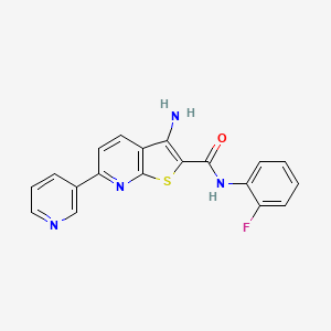 molecular formula C19H13FN4OS B1221131 3-amino-N-(2-fluorophenyl)-6-(3-pyridinyl)-2-thieno[2,3-b]pyridinecarboxamide 