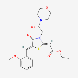 ethyl (2Z)-2-[(5Z)-5-[(2-methoxyphenyl)methylidene]-3-(2-morpholin-4-yl-2-oxoethyl)-4-oxo-1,3-thiazolidin-2-ylidene]acetate